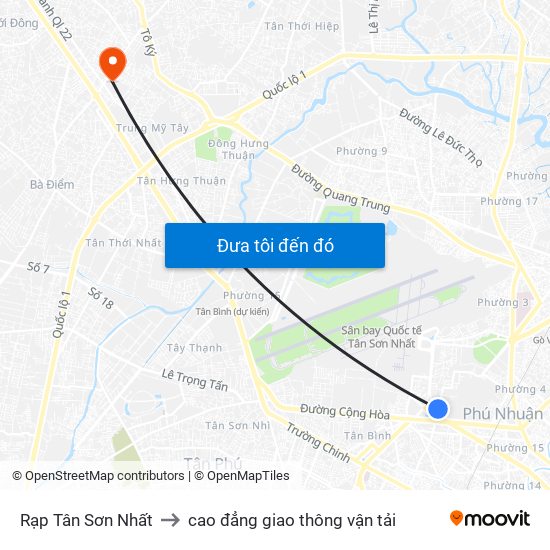 Rạp Tân Sơn Nhất to cao đẳng giao thông vận tải map