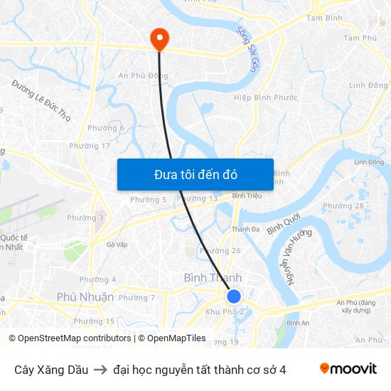 Cây Xăng Dầu to đại học nguyễn tất thành cơ sở 4 map