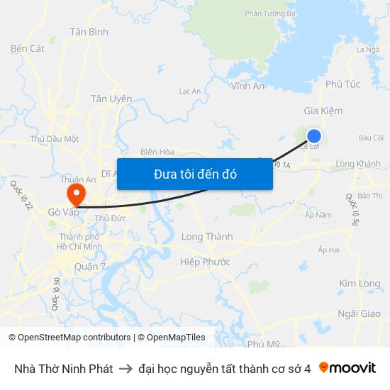 Nhà Thờ Ninh Phát to đại học nguyễn tất thành cơ sở 4 map