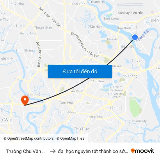 Trường Chu Văn An to đại học nguyễn tất thành cơ sở 4 map