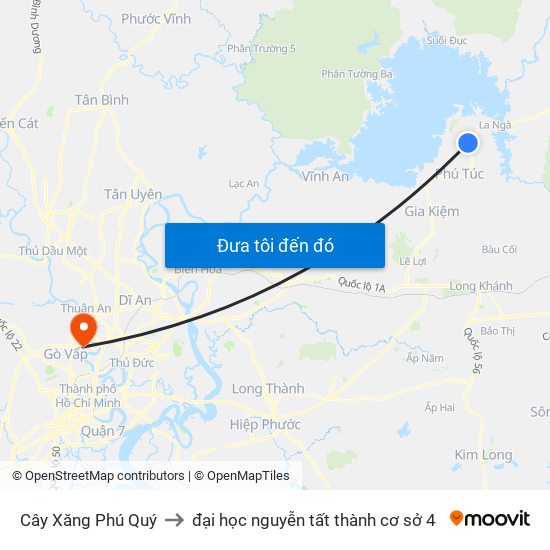 Cây Xăng Phú Quý to đại học nguyễn tất thành cơ sở 4 map