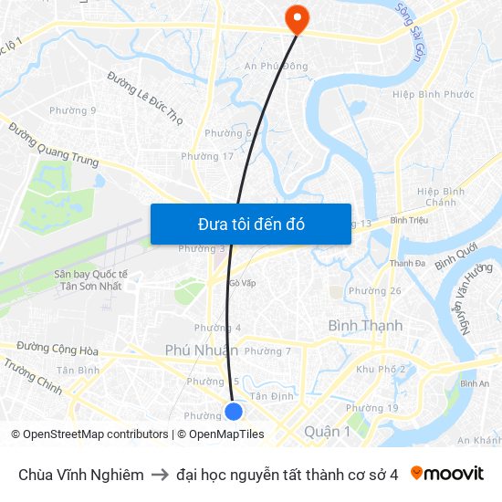 Chùa Vĩnh Nghiêm to đại học nguyễn tất thành cơ sở 4 map