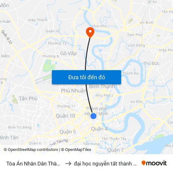 Tòa Án Nhân Dân Thành Phố to đại học nguyễn tất thành cơ sở 4 map