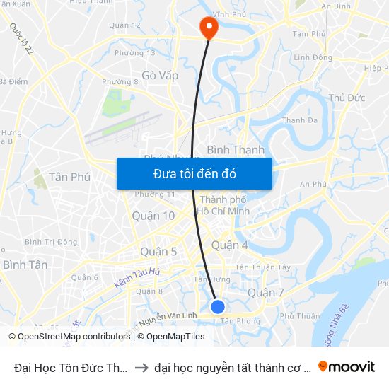 Đại Học Tôn Đức Thắng to đại học nguyễn tất thành cơ sở 4 map