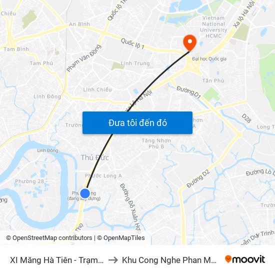 XI Măng Hà Tiên - Trạm Thu Phí to Khu Cong Nghe Phan Mem Dhqg map