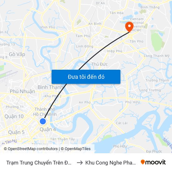 Trạm Trung Chuyển Trên Đường Hàm Nghi to Khu Cong Nghe Phan Mem Dhqg map