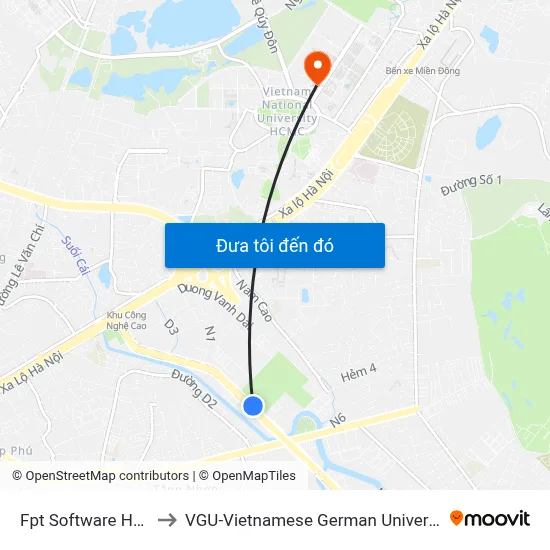 Fpt Software Hcm to VGU-Vietnamese German University map