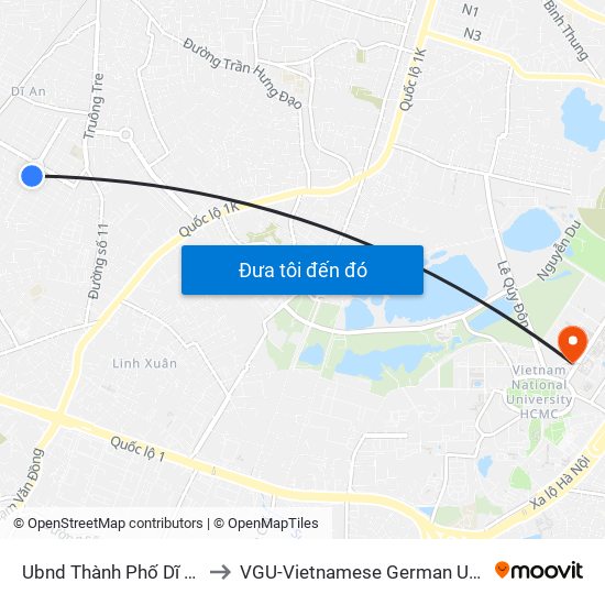Ubnd Thành Phố Dĩ An (Đi) to VGU-Vietnamese German University map