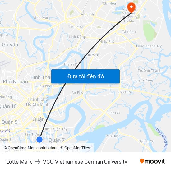 Lotte Mark to VGU-Vietnamese German University map