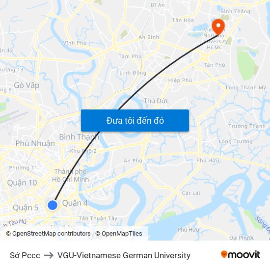 Sở Pccc to VGU-Vietnamese German University map