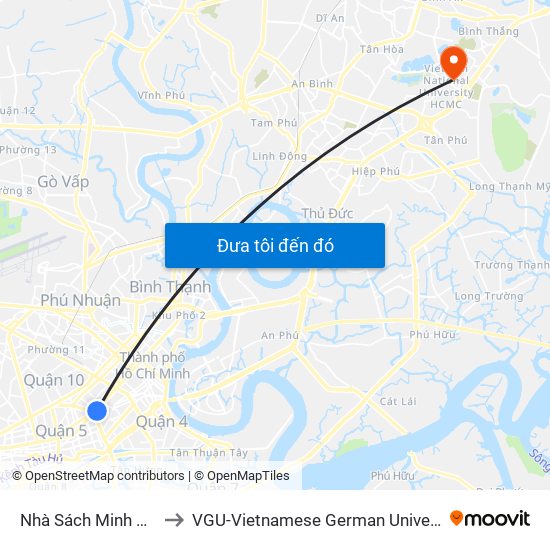 Nhà Sách Minh Khai to VGU-Vietnamese German University map