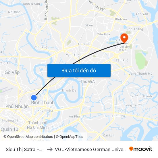 Siêu Thị Satra Food to VGU-Vietnamese German University map