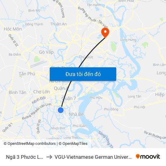 Ngã 3 Phước Lộc to VGU-Vietnamese German University map