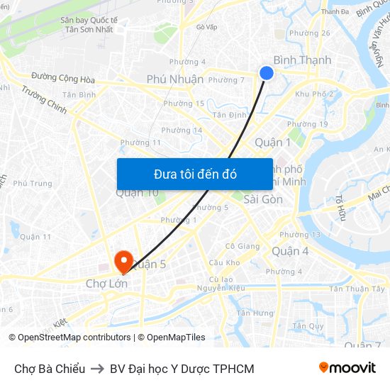 Chợ Bà Chiểu to BV Đại học Y Dược TPHCM map