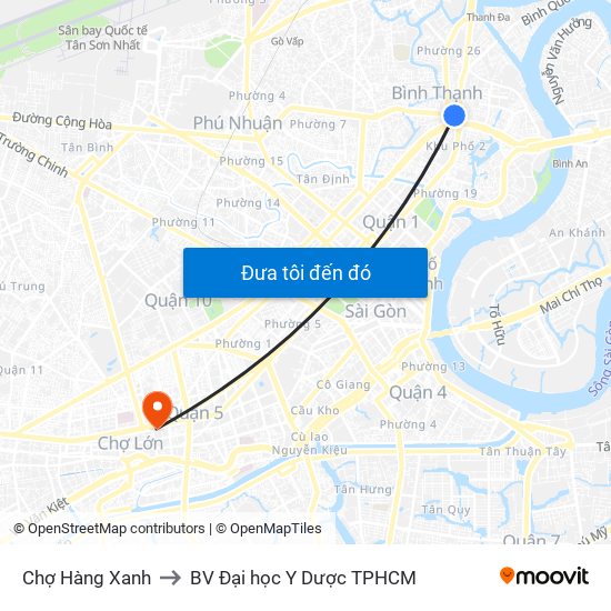 Chợ Hàng Xanh to BV Đại học Y Dược TPHCM map