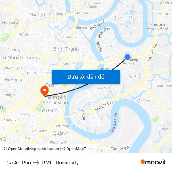 Ga An Phú to RMIT University map