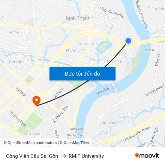Công Viên Cầu Sài Gòn to RMIT University map