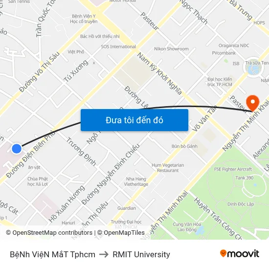 BệNh ViệN MắT Tphcm to RMIT University map
