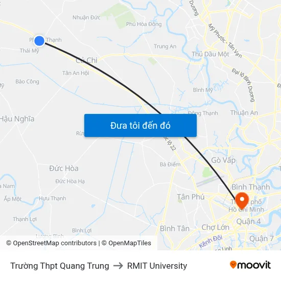 Trường Thpt Quang Trung to RMIT University map