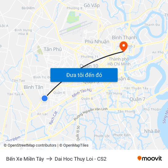 Bến Xe Miền Tây to Dai Hoc Thuy Loi - CS2 map