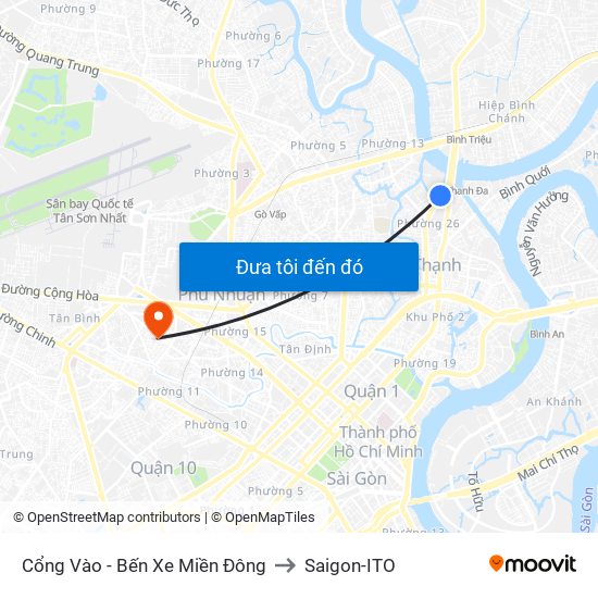 Cổng Vào - Bến Xe Miền Đông to Saigon-ITO map