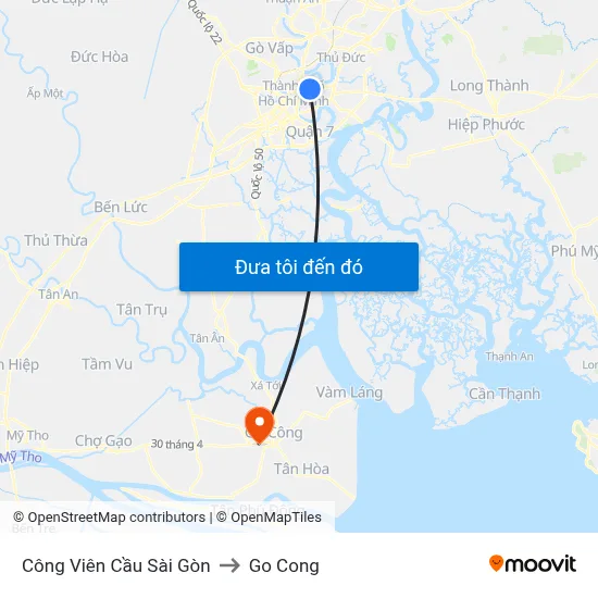 Công Viên Cầu Sài Gòn to Go Cong map