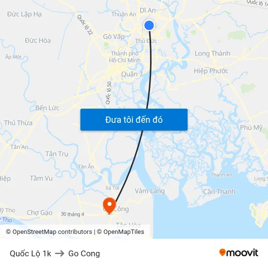 Quốc Lộ 1k to Go Cong map