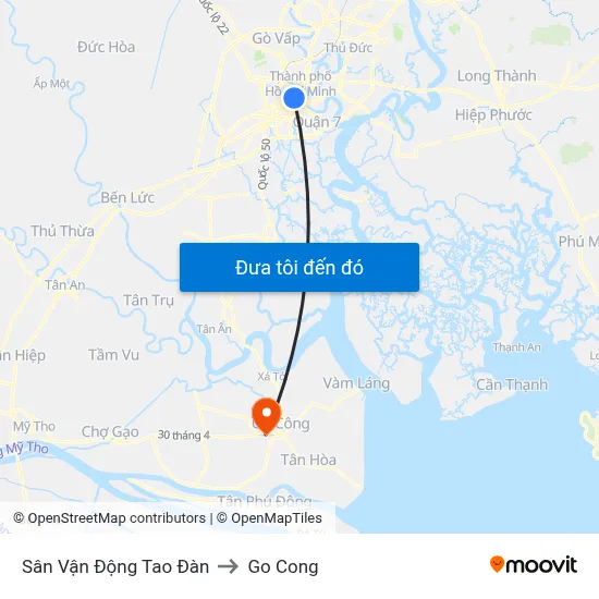 Sân Vận Động Tao Đàn to Go Cong map
