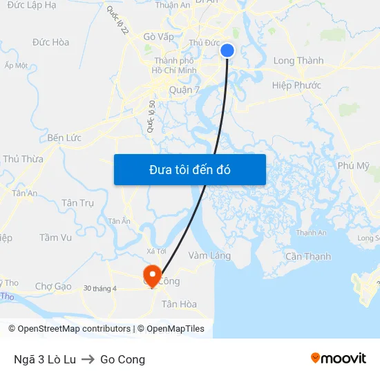 Ngã 3 Lò Lu to Go Cong map