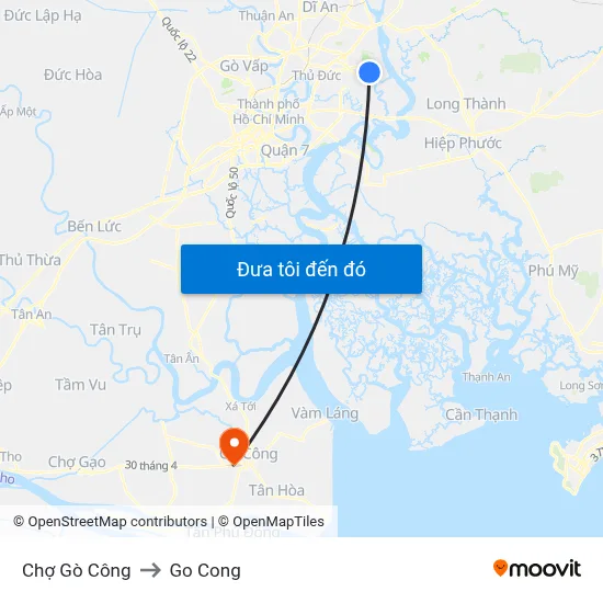 Chợ Gò Công to Go Cong map