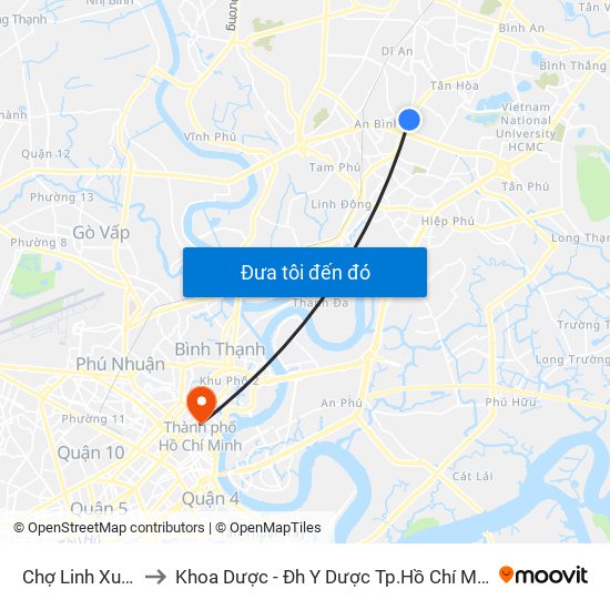 Chợ Linh Xuân to Khoa Dược - Đh Y Dược Tp.Hồ Chí Minh map