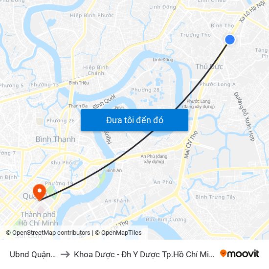 Ubnd Quận 9 to Khoa Dược - Đh Y Dược Tp.Hồ Chí Minh map