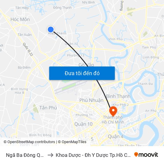 Ngã Ba Đông Quang to Khoa Dược - Đh Y Dược Tp.Hồ Chí Minh map