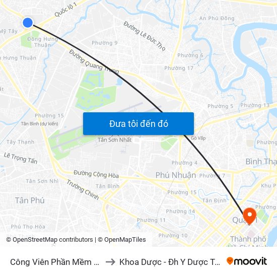Công Viên Phần Mềm Quang Trung to Khoa Dược - Đh Y Dược Tp.Hồ Chí Minh map
