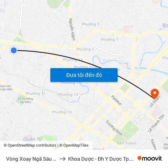 Vòng Xoay Ngã Sáu Lê Văn Sỹ to Khoa Dược - Đh Y Dược Tp.Hồ Chí Minh map