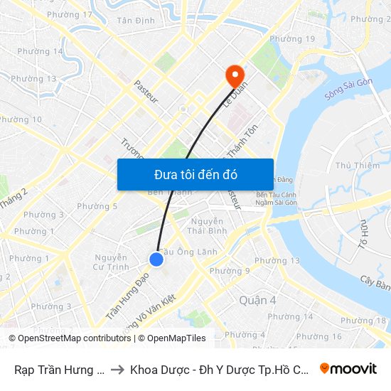 Rạp Trần Hưng Đạo to Khoa Dược - Đh Y Dược Tp.Hồ Chí Minh map