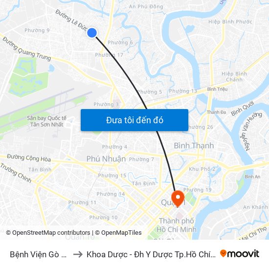 Bệnh Viện Gò Vấp to Khoa Dược - Đh Y Dược Tp.Hồ Chí Minh map