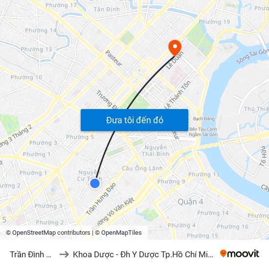 Trần Đình Xu to Khoa Dược - Đh Y Dược Tp.Hồ Chí Minh map