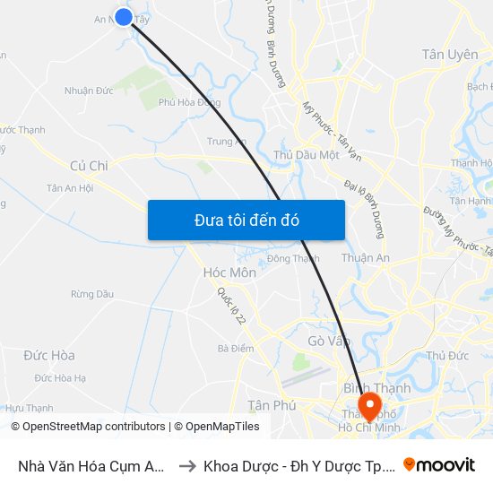 Nhà Văn Hóa Cụm An Nhơn Tây to Khoa Dược - Đh Y Dược Tp.Hồ Chí Minh map