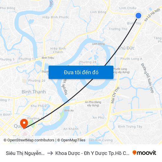 Siêu Thị Nguyễn Kim to Khoa Dược - Đh Y Dược Tp.Hồ Chí Minh map