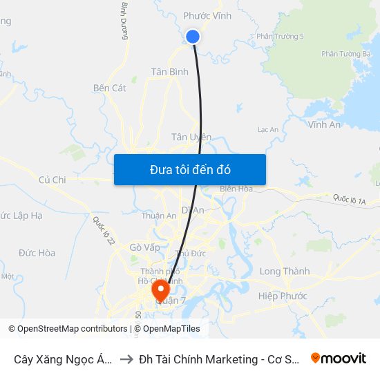 Cây Xăng Ngọc Ánh to Đh Tài Chính Marketing - Cơ Sở 3 map