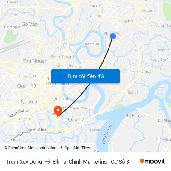 Trạm Xây Dựng to Đh Tài Chính Marketing - Cơ Sở 3 map