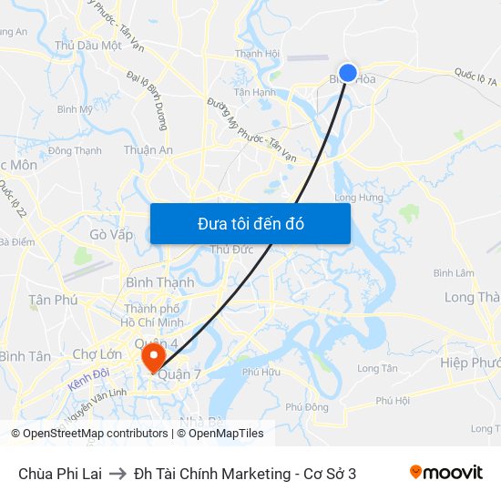 Chùa Phi Lai to Đh Tài Chính Marketing - Cơ Sở 3 map