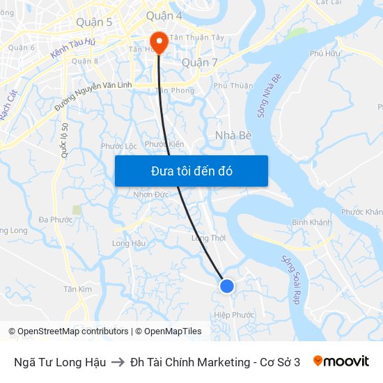 Ngã Tư Long Hậu to Đh Tài Chính Marketing - Cơ Sở 3 map