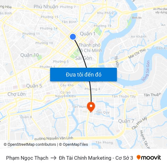 Phạm Ngọc Thạch to Đh Tài Chính Marketing - Cơ Sở 3 map