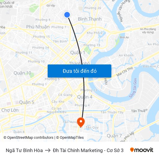 Ngã Tư Bình Hòa to Đh Tài Chính Marketing - Cơ Sở 3 map