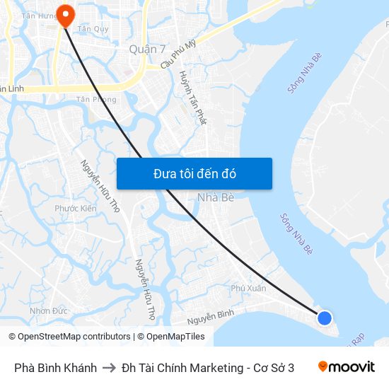 Phà Bình Khánh to Đh Tài Chính Marketing - Cơ Sở 3 map