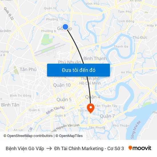 Bệnh Viện Gò Vấp to Đh Tài Chính Marketing - Cơ Sở 3 map