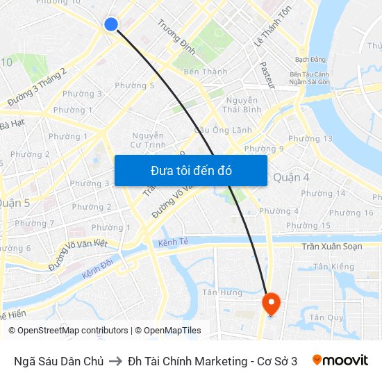 Ngã Sáu Dân Chủ to Đh Tài Chính Marketing - Cơ Sở 3 map