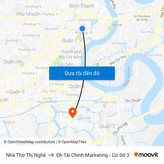 Nhà Thờ Thị Nghè to Đh Tài Chính Marketing - Cơ Sở 3 map